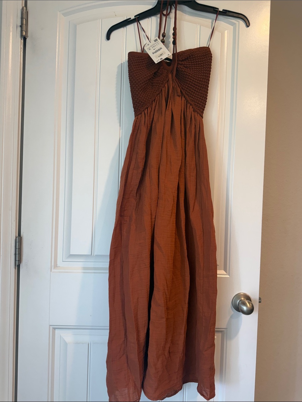 Zara Textured Halter Maxi Dress New With Tags (NWT) Sz Small - Picture 3 of 14